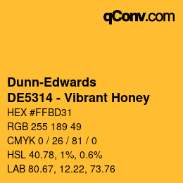 カラーコード: Dunn-Edwards - DE5314 - Vibrant Honey | qconv.com