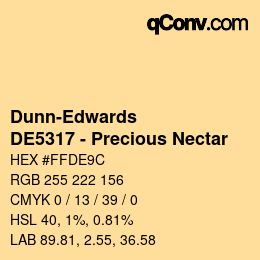 カラーコード: Dunn-Edwards - DE5317 - Precious Nectar | qconv.com