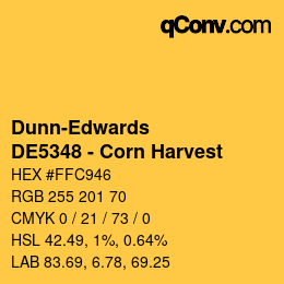 カラーコード: Dunn-Edwards - DE5348 - Corn Harvest | qconv.com