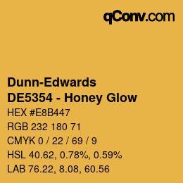 カラーコード: Dunn-Edwards - DE5354 - Honey Glow | qconv.com