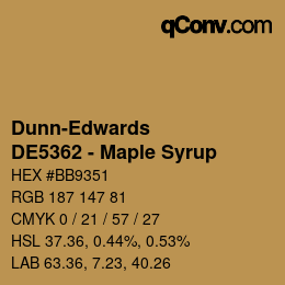 Color code: Dunn-Edwards - DE5362 - Maple Syrup | qconv.com