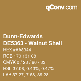 Code couleur: Dunn-Edwards - DE5363 - Walnut Shell | qconv.com