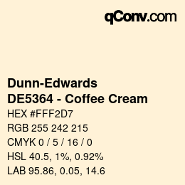 カラーコード: Dunn-Edwards - DE5364 - Coffee Cream | qconv.com