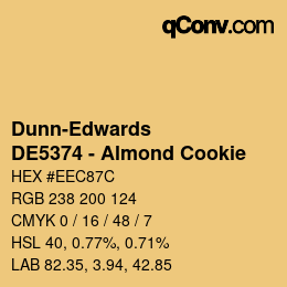 カラーコード: Dunn-Edwards - DE5374 - Almond Cookie | qconv.com