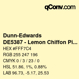 Color code: Dunn-Edwards - DE5387 - Lemon Chiffon Pie | qconv.com