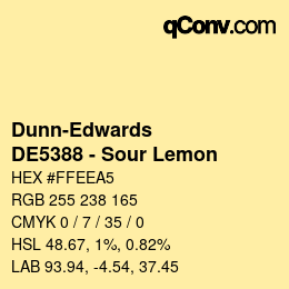 Color code: Dunn-Edwards - DE5388 - Sour Lemon | qconv.com