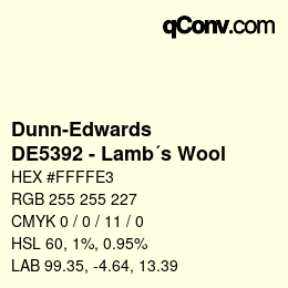 Farbcode: Dunn-Edwards - DE5392 - Lamb´s Wool | qconv.com