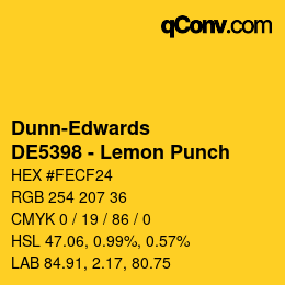 Código de color: Dunn-Edwards - DE5398 - Lemon Punch | qconv.com