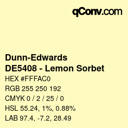 カラーコード: Dunn-Edwards - DE5408 - Lemon Sorbet | qconv.com
