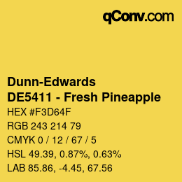 カラーコード: Dunn-Edwards - DE5411 - Fresh Pineapple | qconv.com