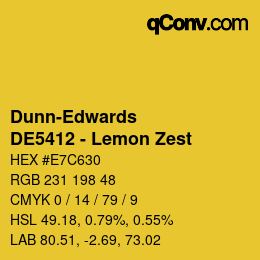 Farbcode: Dunn-Edwards - DE5412 - Lemon Zest | qconv.com