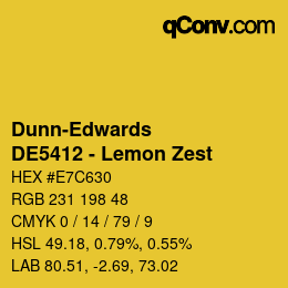 Color code: Dunn-Edwards - DE5412 - Lemon Zest | qconv.com