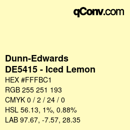 カラーコード: Dunn-Edwards - DE5415 - Iced Lemon | qconv.com