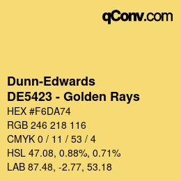 カラーコード: Dunn-Edwards - DE5423 - Golden Rays | qconv.com