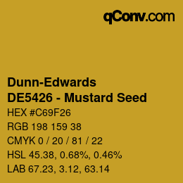 カラーコード: Dunn-Edwards - DE5426 - Mustard Seed | qconv.com