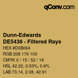 カラーコード: Dunn-Edwards - DE5438 - Filtered Rays | qconv.com