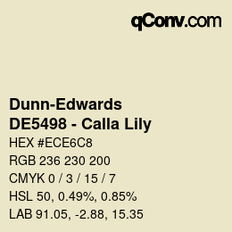 Color code: Dunn-Edwards - DE5498 - Calla Lily | qconv.com