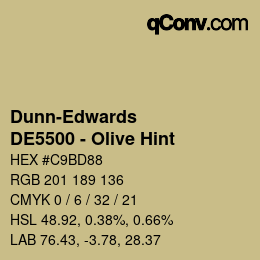 Color code: Dunn-Edwards - DE5500 - Olive Hint | qconv.com