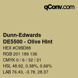 Code couleur: Dunn-Edwards - DE5500 - Olive Hint | qconv.com