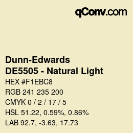 Color code: Dunn-Edwards - DE5505 - Natural Light | qconv.com