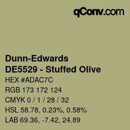 カラーコード: Dunn-Edwards - DE5529 - Stuffed Olive | qconv.com