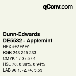 Code couleur: Dunn-Edwards - DE5532 - Applemint | qconv.com