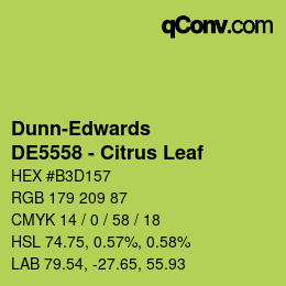 カラーコード: Dunn-Edwards - DE5558 - Citrus Leaf | qconv.com