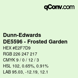 Color code: Dunn-Edwards - DE5596 - Frosted Garden | qconv.com