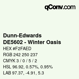 Color code: Dunn-Edwards - DE5602 - Winter Oasis | qconv.com