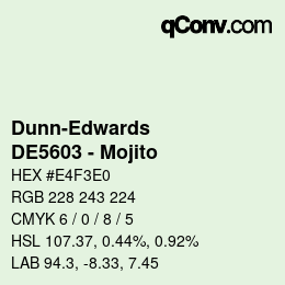 Color code: Dunn-Edwards - DE5603 - Mojito | qconv.com