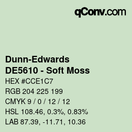 カラーコード: Dunn-Edwards - DE5610 - Soft Moss | qconv.com