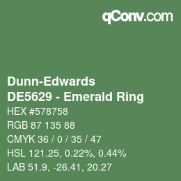 Código de color: Dunn-Edwards - DE5629 - Emerald Ring | qconv.com