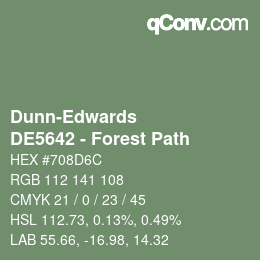 Color code: Dunn-Edwards - DE5642 - Forest Path | qconv.com