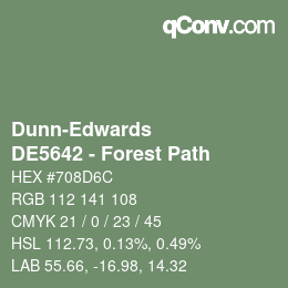 Code couleur: Dunn-Edwards - DE5642 - Forest Path | qconv.com