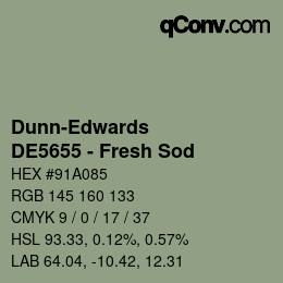 カラーコード: Dunn-Edwards - DE5655 - Fresh Sod | qconv.com
