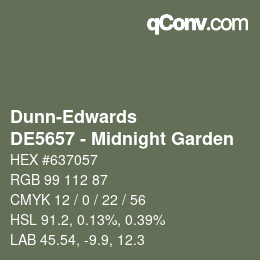 カラーコード: Dunn-Edwards - DE5657 - Midnight Garden | qconv.com