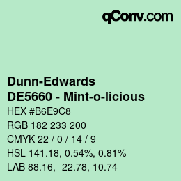 カラーコード: Dunn-Edwards - DE5660 - Mint-o-licious | qconv.com