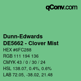 Color code: Dunn-Edwards - DE5662 - Clover Mist | qconv.com