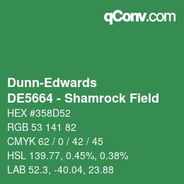 カラーコード: Dunn-Edwards - DE5664 - Shamrock Field | qconv.com