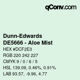 Color code: Dunn-Edwards - DE5666 - Aloe Mist | qconv.com