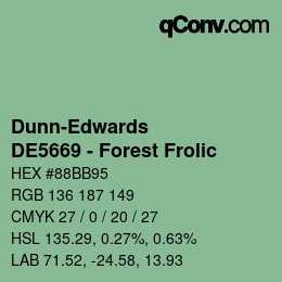 カラーコード: Dunn-Edwards - DE5669 - Forest Frolic | qconv.com