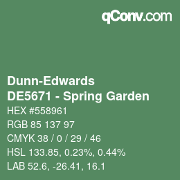 カラーコード: Dunn-Edwards - DE5671 - Spring Garden | qconv.com
