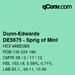 カラーコード: Dunn-Edwards - DE5675 - Sprig of Mint | qconv.com