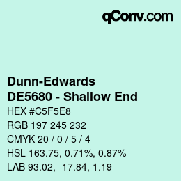 Código de color: Dunn-Edwards - DE5680 - Shallow End | qconv.com