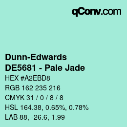 Color code: Dunn-Edwards - DE5681 - Pale Jade | qconv.com