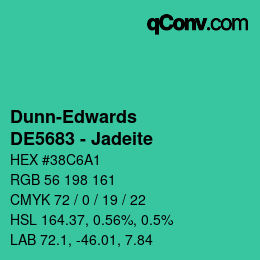 カラーコード: Dunn-Edwards - DE5683 - Jadeite | qconv.com