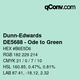 カラーコード: Dunn-Edwards - DE5688 - Ode to Green | qconv.com