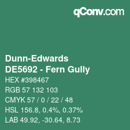 Color code: Dunn-Edwards - DE5692 - Fern Gully | qconv.com