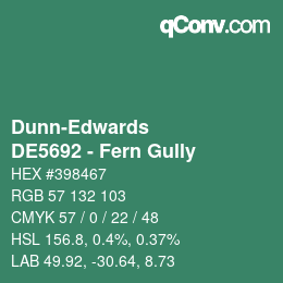 Color code: Dunn-Edwards - DE5692 - Fern Gully | qconv.com