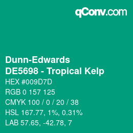 カラーコード: Dunn-Edwards - DE5698 - Tropical Kelp | qconv.com